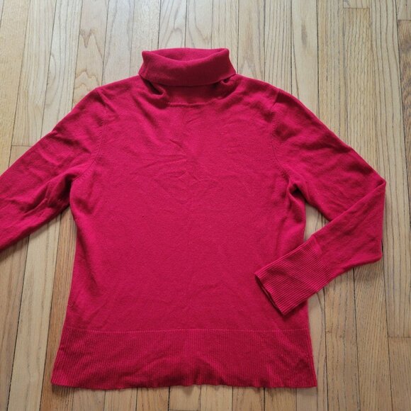 Victor Alfaro Red Cashmere Turtleneck Sweater Womens XL - Picture 2 of 5